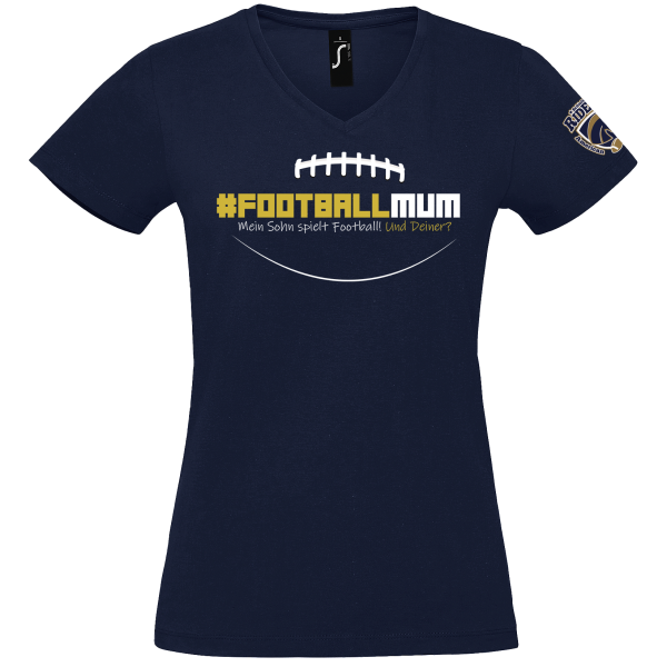 SCHIEFBAHN RIDERS - V-NECK WOMEN T-SHIRT "#Football Mum"